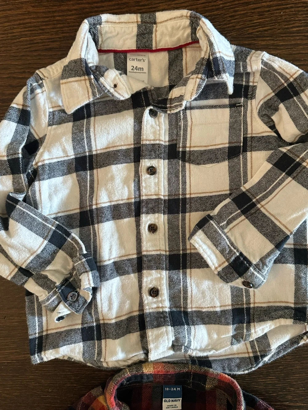 Two flannel shirts - 24M - Old Navy and Carter’s
